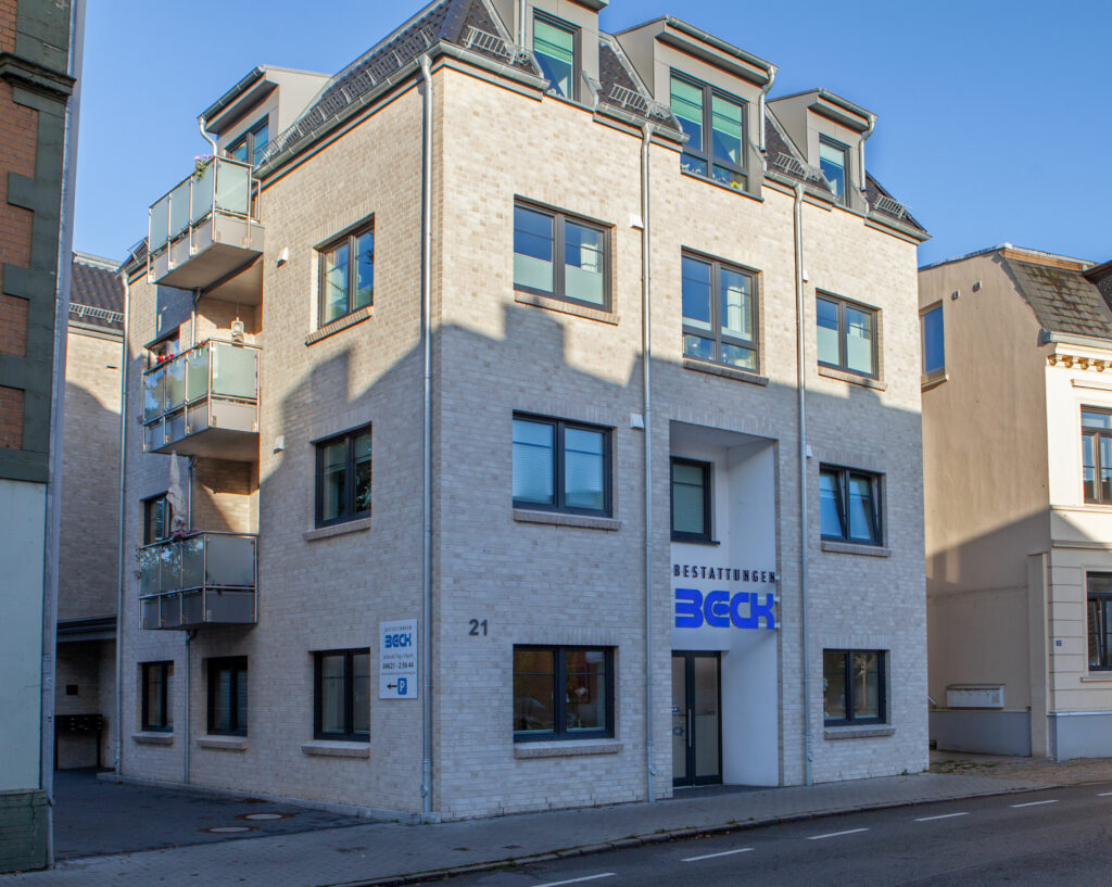 Das neue Bürogebäude des Firmenteils Bestattungen Beck in Schleswig.